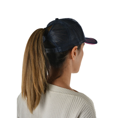 Wrangler Womens Diamond High Ponytail Trucker Cap
