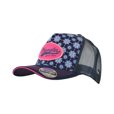 Wrangler Womens Diamond High Ponytail Trucker Cap