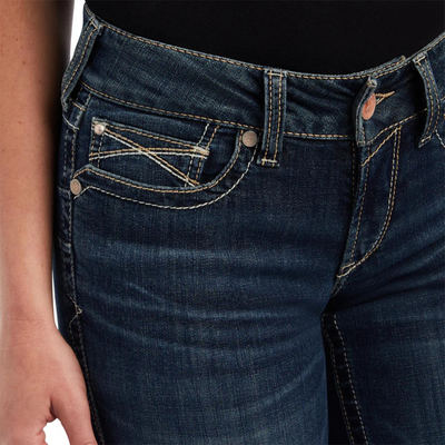 Ariat Womens REAL Mid Rise Straight Leg Freesia Jean