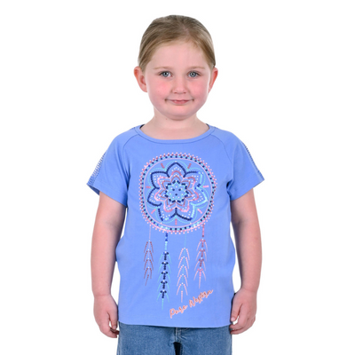 Pure Western Girls Indigo SS Raglan Tee