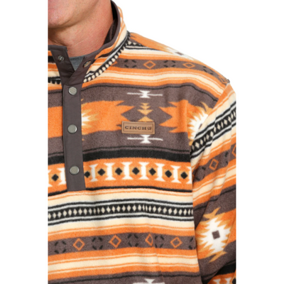 Cinch Mens Aztec Print Polar Fleece Pullover