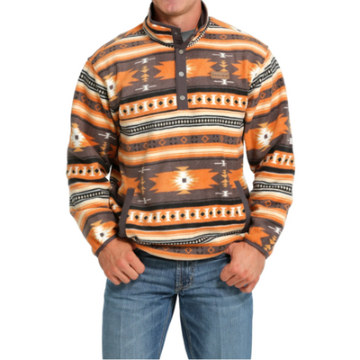 Cinch Mens Aztec Print Polar Fleece Pullover