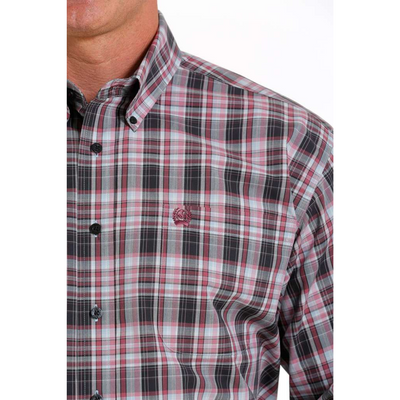 Cinch Mens Classic Navy/Pink/Blue Check LS Shirt
