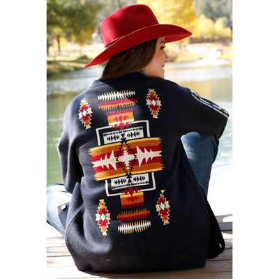 Cruel Denim Womens Aztec Print Knitted Cardigan