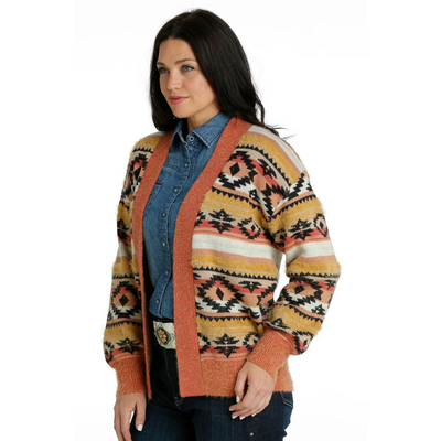 Cruel Denim Womens Aztec Print Knitted Cardigan