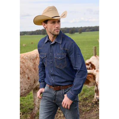 Wrangler Mens Jay Denim LS Shirt