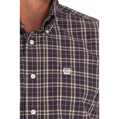 Cinch Mens Purple Check LS Shirt