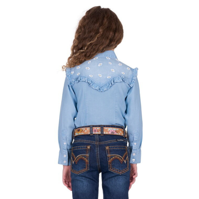 Pure Western Girls Pheobe Frill LS Shirt