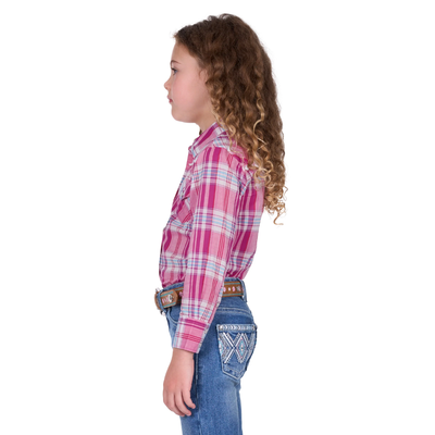 Pure Western Girls Leni Pink LS Shirt