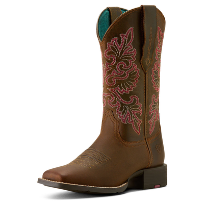 Ariat Womens Round Up Wide Square Toe Stretch Top Boot