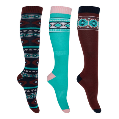 Pure Western Womens Riding Socks Pack 3