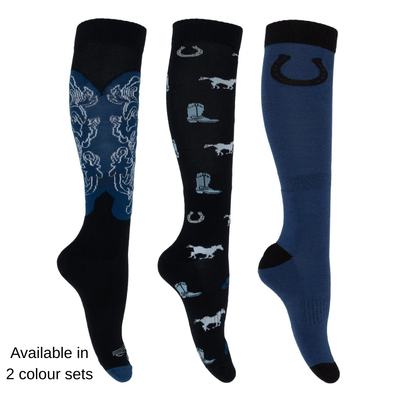 Pure Western Womens Riding Socks Pack 3