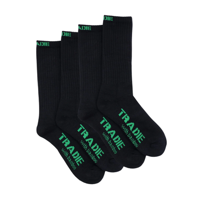 Tradie Mens Ribbed Bamboo 2 Pk Socks