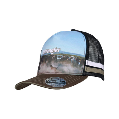Wrangler Adult Evan Dark Tan/Multi Trucker Cap