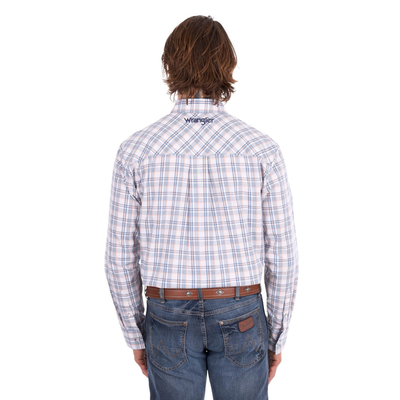 Wrangler Mens Ben Stretch 1 Pocket LS Shirt