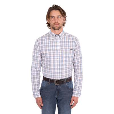 Wrangler Mens Ben Stretch 1 Pocket LS Shirt