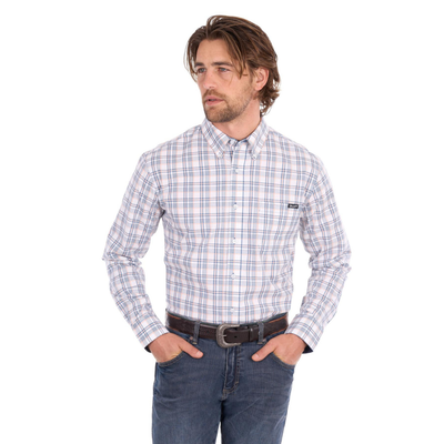Wrangler Mens Ben Stretch 1 Pocket LS Shirt