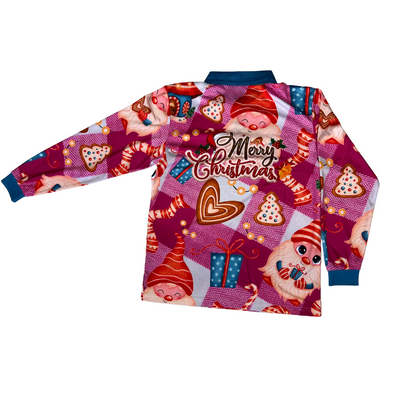 Mens/Womens Christmas Fishing Shirt Elf Pink Check