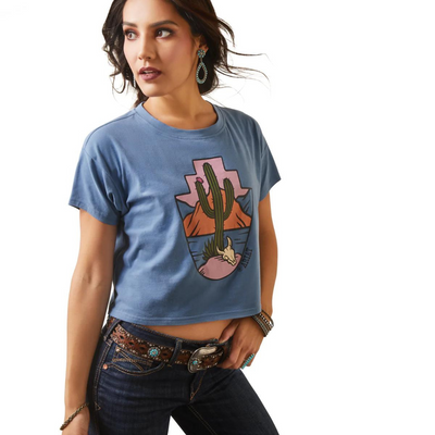 Ariat Womens Treasure Cactus Print SS Tee