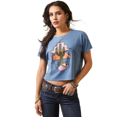 Ariat Womens Treasure Cactus Print SS Tee