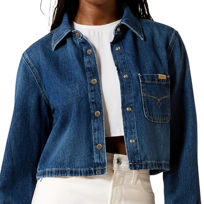 Ariat Womens Cropped Comfort LS Dark Denim Shirt