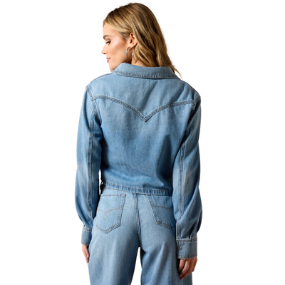 Ariat Womens Cropped Comfort LS Light Denim Shirt