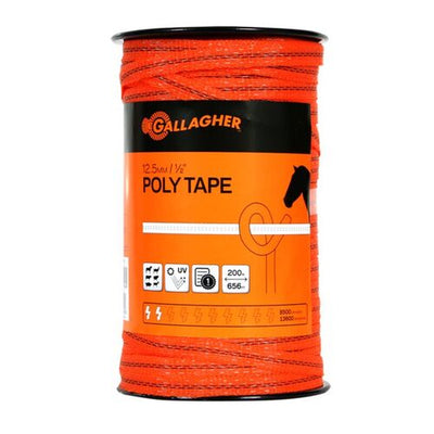 Gallagher Poly Tape 200m G62314 Orange