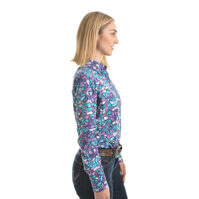 Wrangler Womens Mosaic Print Long Sleeve Shirt