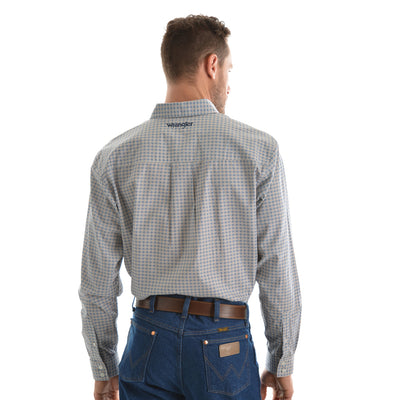 Wrangler Mens Henry Print Long Sleeve Shirt