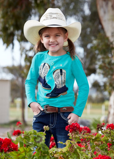 Pure Western Girls Laura Long Sleeve Top