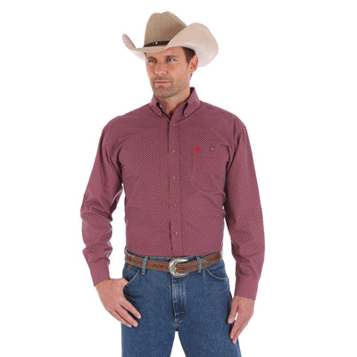 Wrangler Mens George Strait Print Long Sleeve Shirt