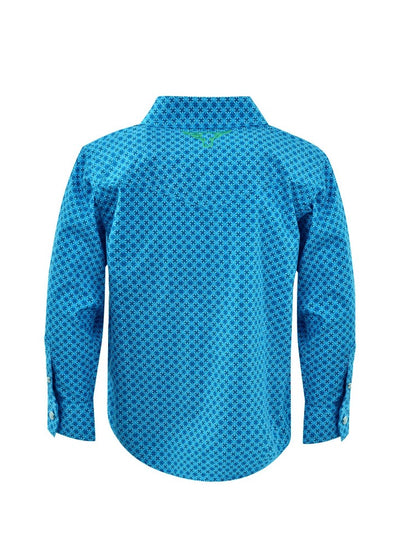 Pure Western Boys Devon Print Long Sleeve Shirt
