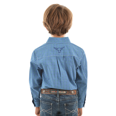 Pure Western Boys Rhett Print Long Sleeve Shirt