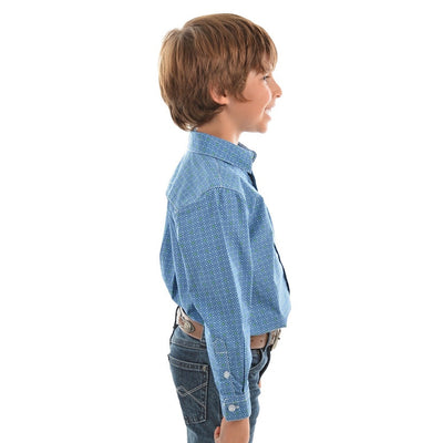 Pure Western Boys Rhett Print Long Sleeve Shirt