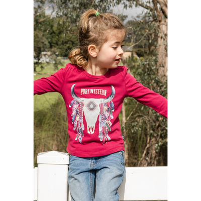 Pure Western Girls Lacey LS Tee