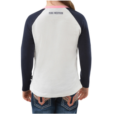 Pure Western Girls Lucky LS Raglan Tee