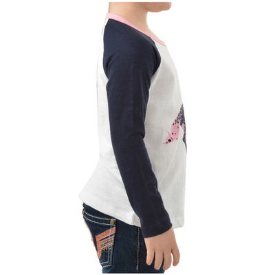 Pure Western Girls Lucky LS Raglan Tee