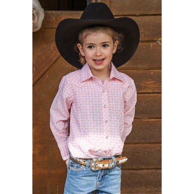 Pure Western Girls Olivia Check LS Shirt