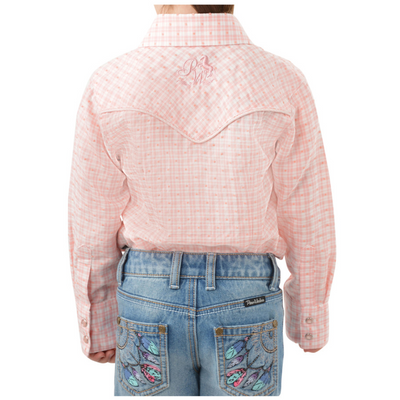 Pure Western Girls Olivia Check LS Shirt