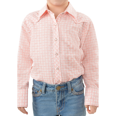 Pure Western Girls Olivia Check LS Shirt