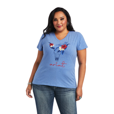 Ariat Womens REAL Tropical Steerhead SS Tee