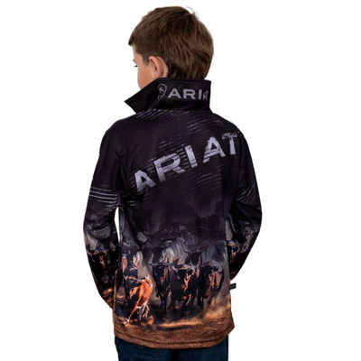 Ariat Boys Cattle Herd LS Fishing Shirt