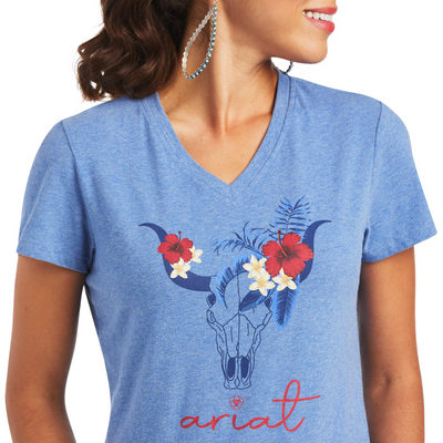 Ariat Womens REAL Tropical Steerhead SS Tee
