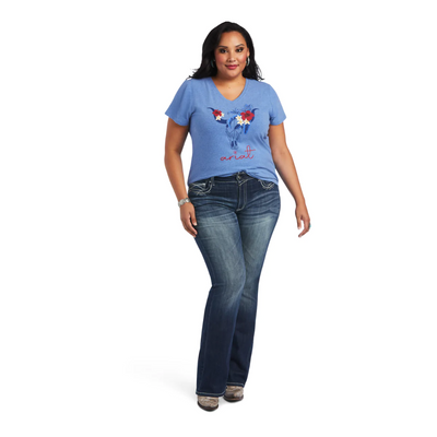 Ariat Womens REAL Tropical Steerhead SS Tee