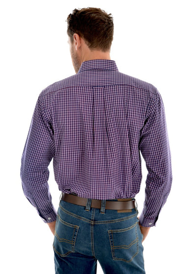 Thomas Cook Mens Henley Check Long Sleeve Shirt