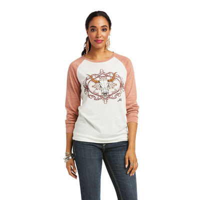 Ariat Womens Framed Skull LS Tee