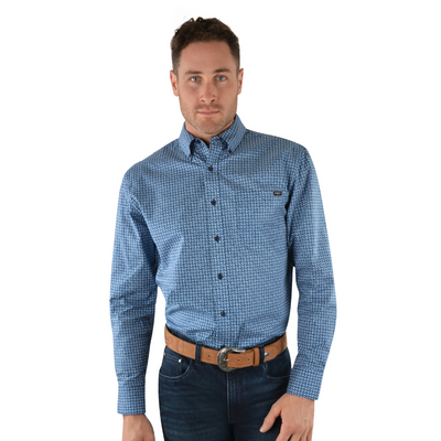 Pure Western Mens Bourke Print Long Sleeve Shirt