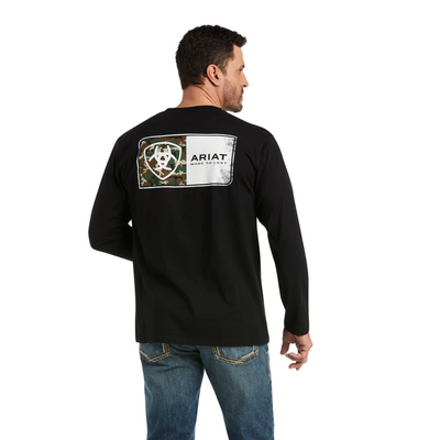 Ariat Mens Woodland Ariat Flag LS Tee