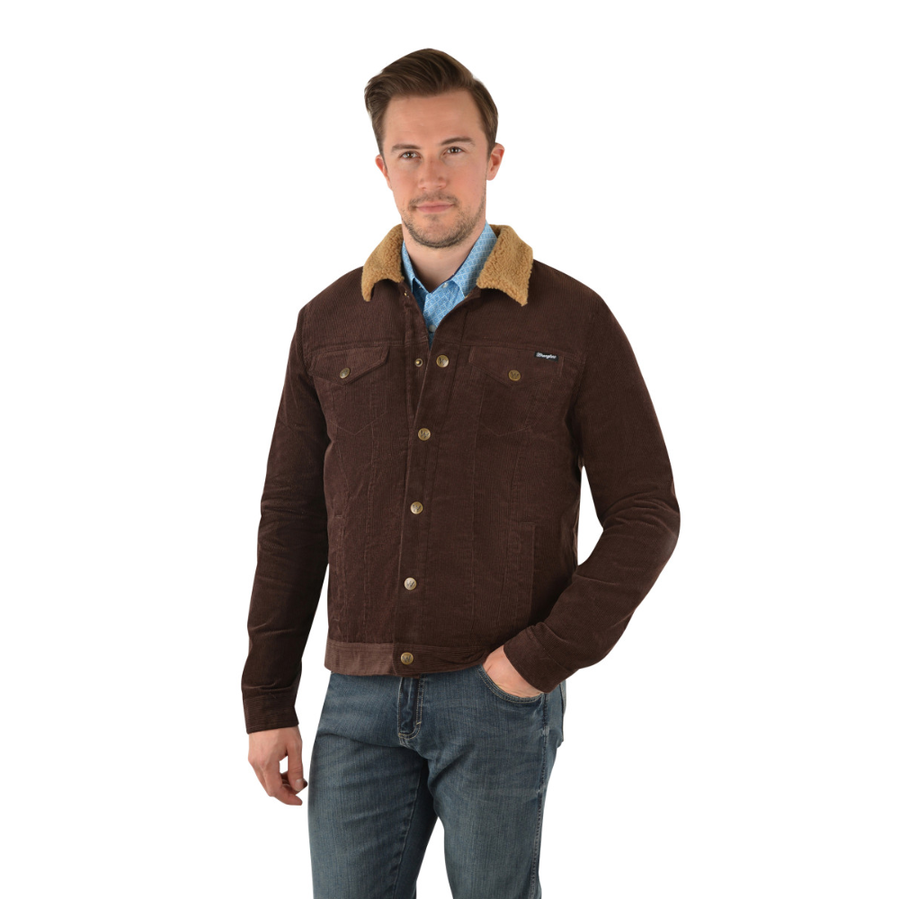 Wrangler Mens Stirling Sherpa Lining Cord Jacket