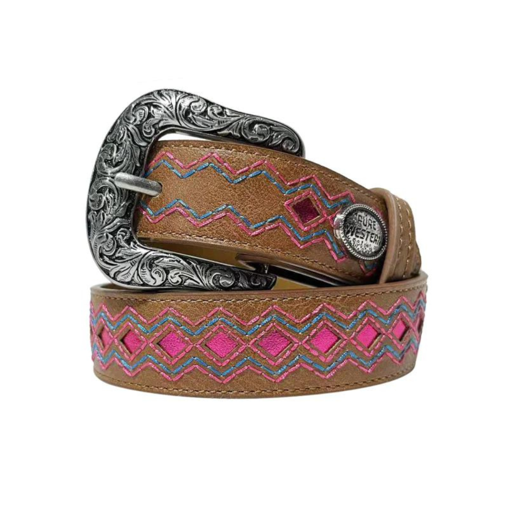 Pure Western Girls Andie Hot Pink Diamond Belt